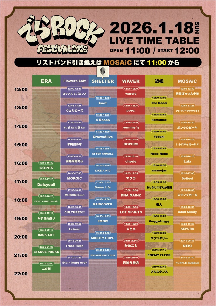 RAD CREATION&RAD ENTERTAINMENTpre.「でらROCK FESTIVAL TOKYO2026」 写真 2