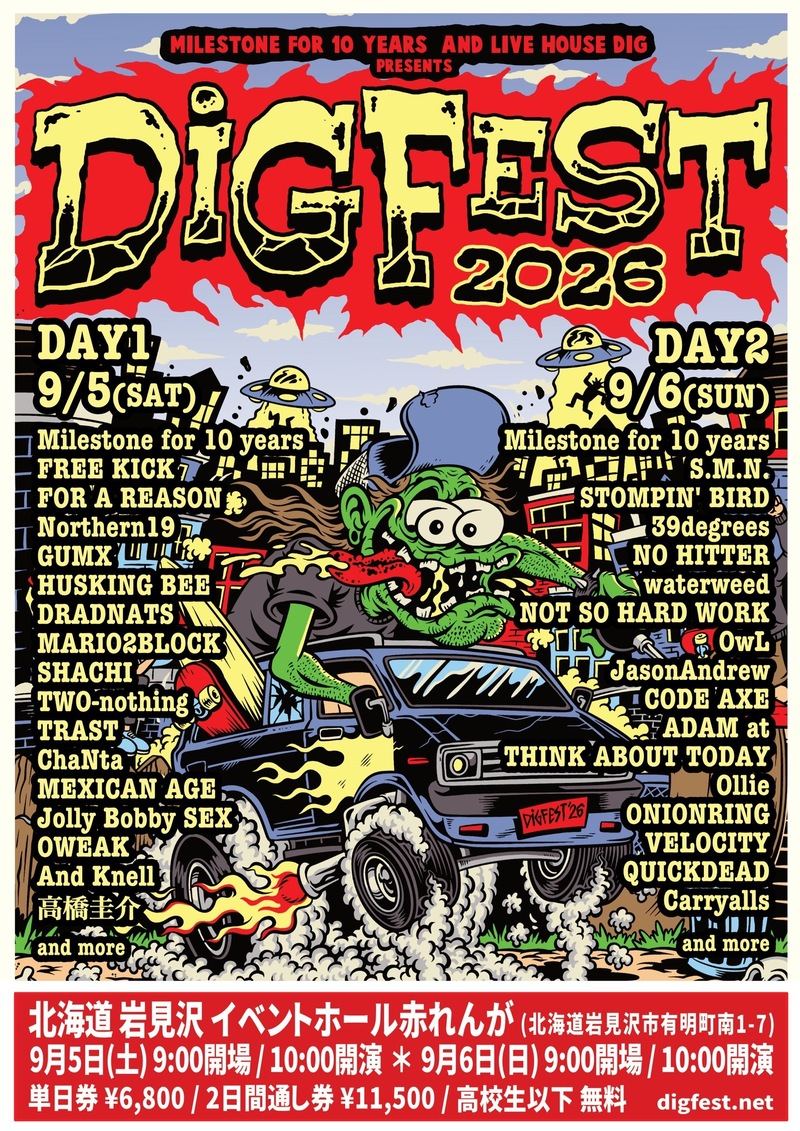 Milestone for 10 years & LIVE HOUSE DIG pre. "DIG FEST 2026" 写真 1
