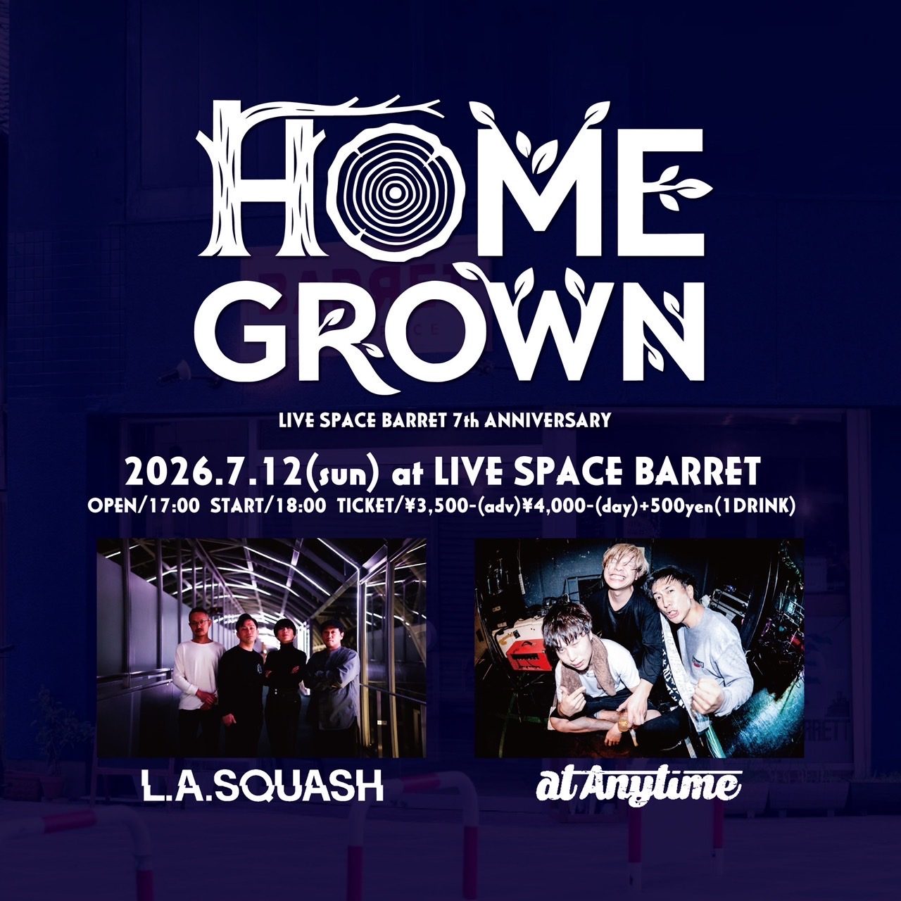 HOME GROWN -LIVE SPACE BARRET 7th ANNIVERSARY- 写真 1