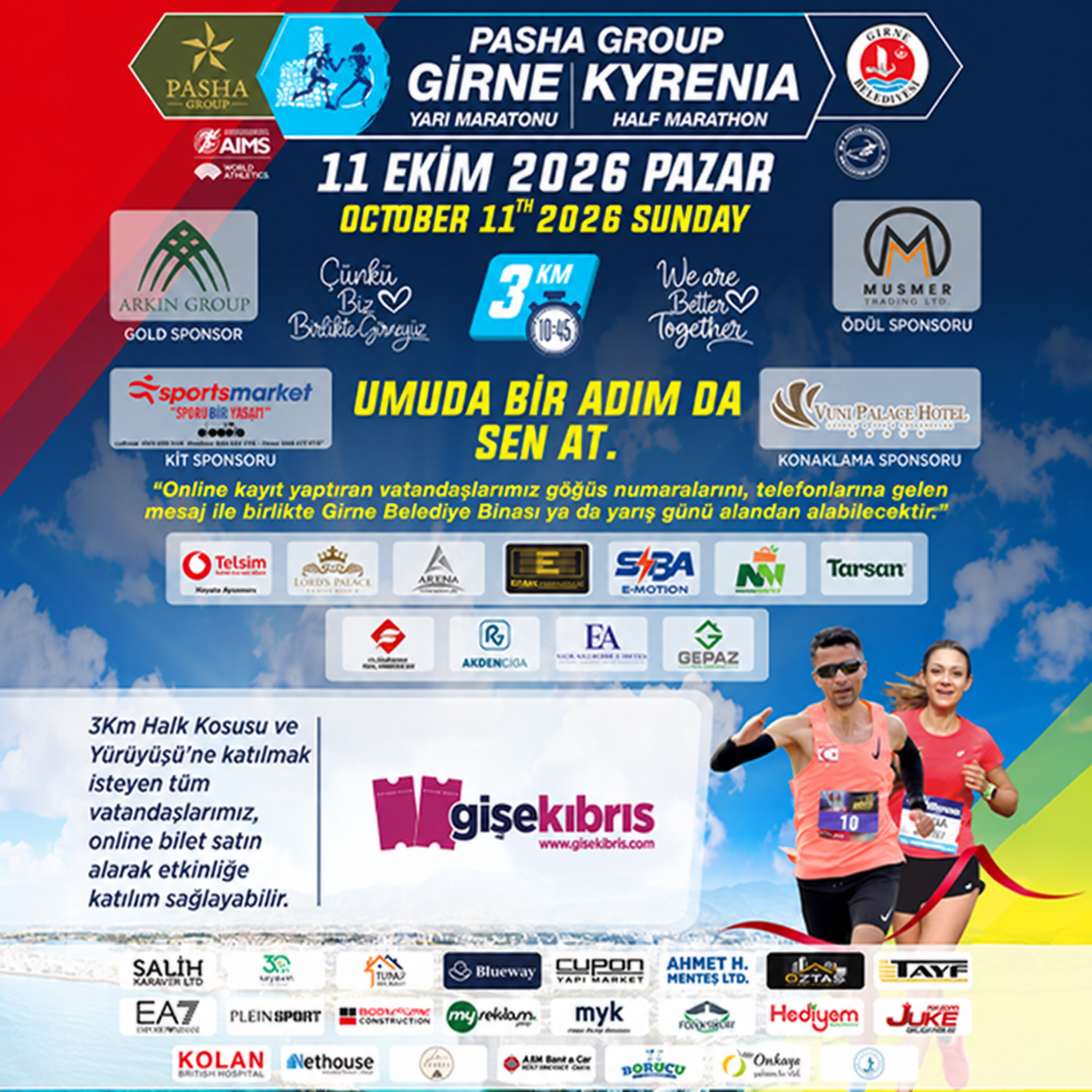 PASHA GROUP GIRNE YARI MARATONU 2026 - 3KM HALK KOŞUSU VE YÜRÜYÜŞÜ