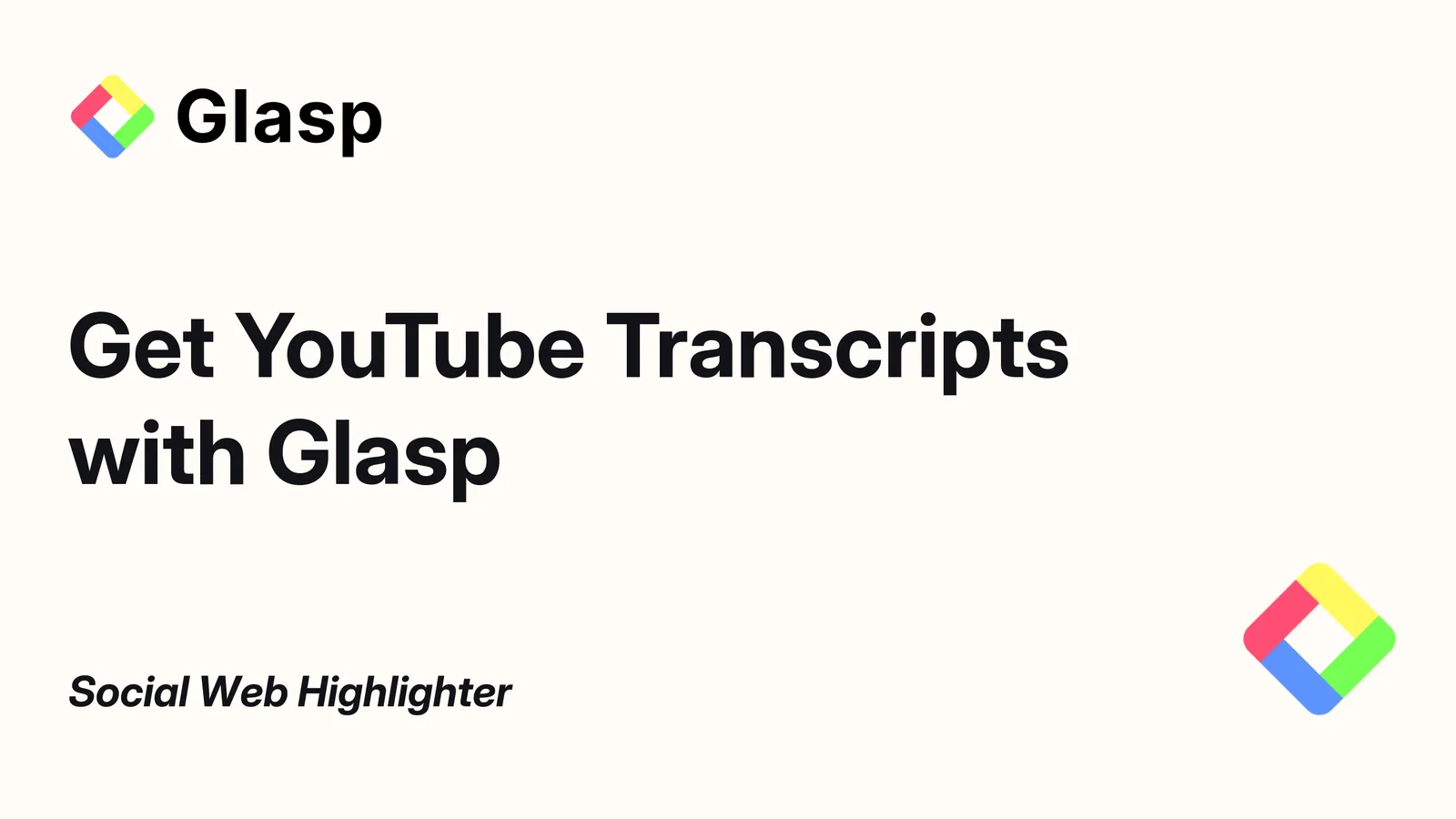 Ottenere le trascrizioni di YouTube con Glasp
