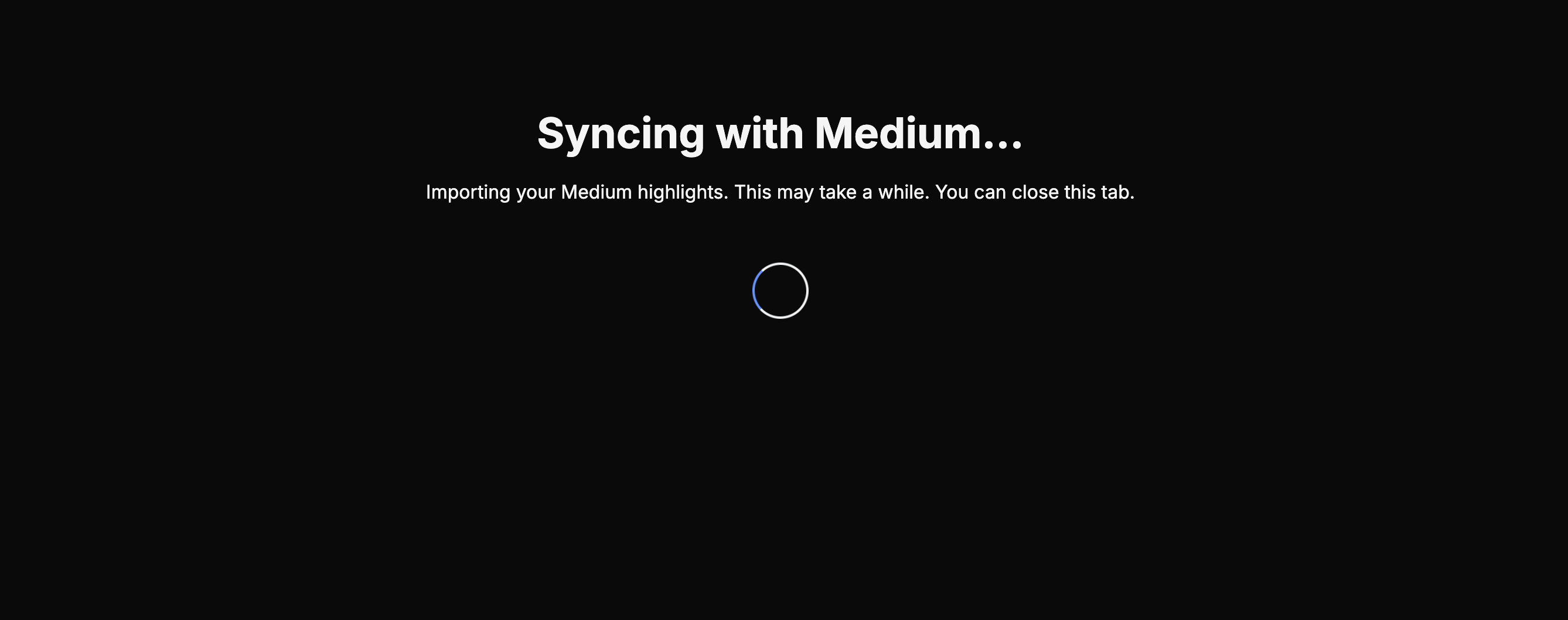 Syncing with Medium
