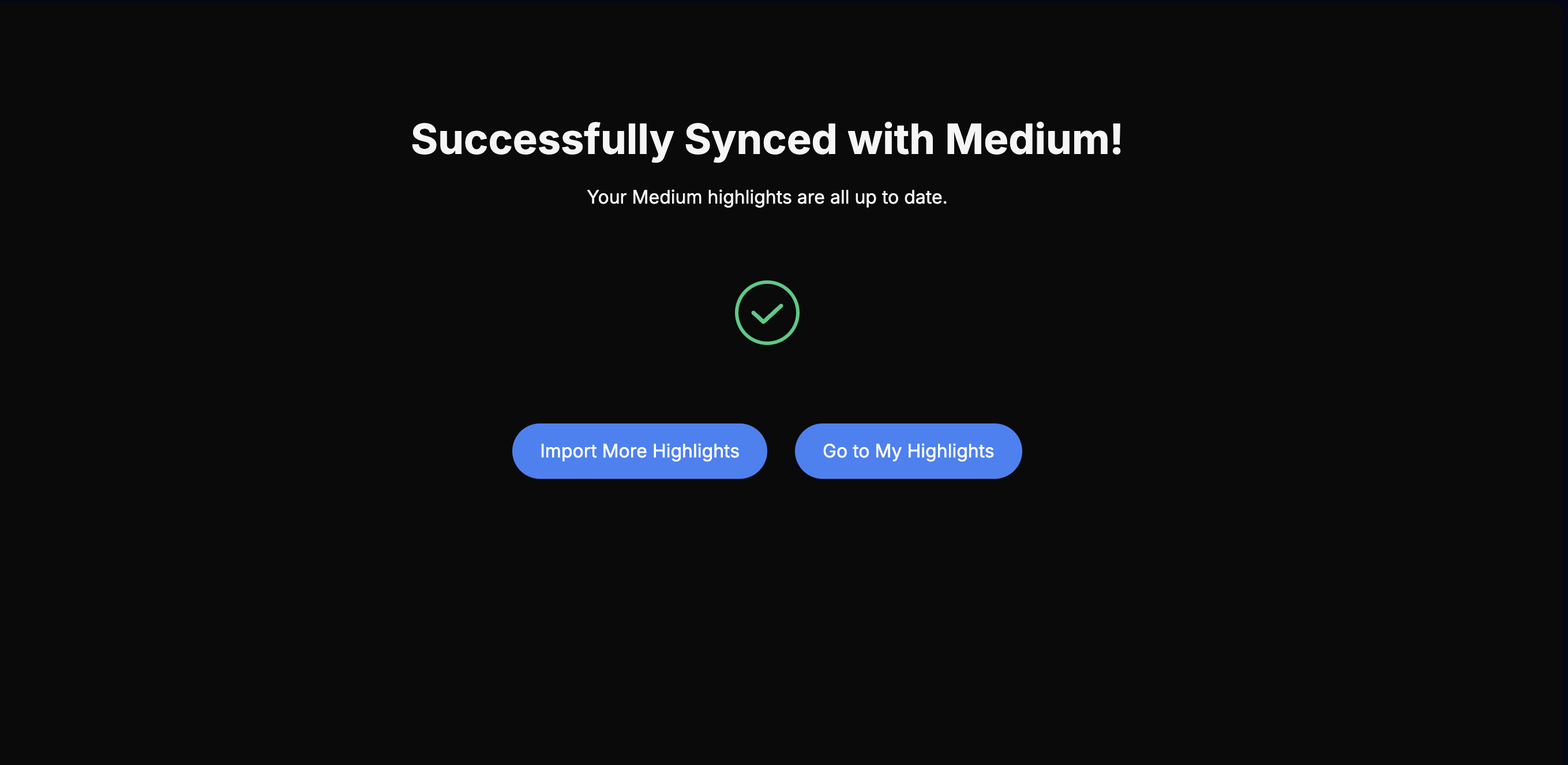 Successfully Synced with Medium