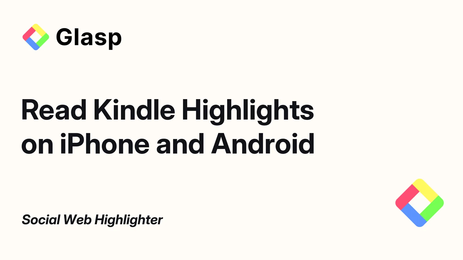 Leggere le evidenziazioni Kindle nell'app Glasp