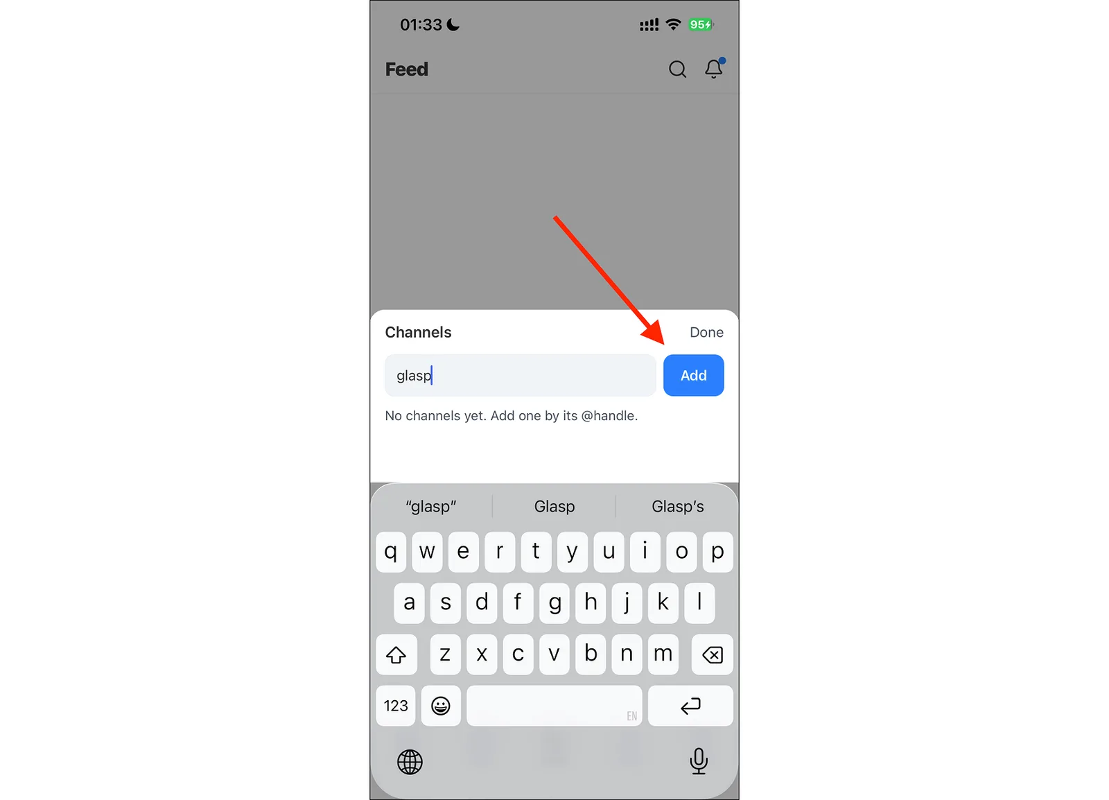 Adding a YouTube channel by its handle