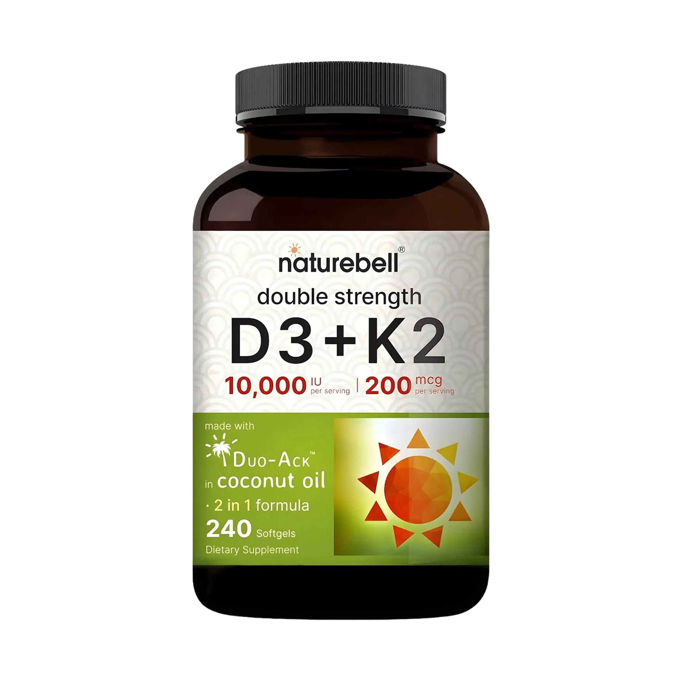 نيتشر بيل فيتامين D3 + K2 قوة مضاعفة