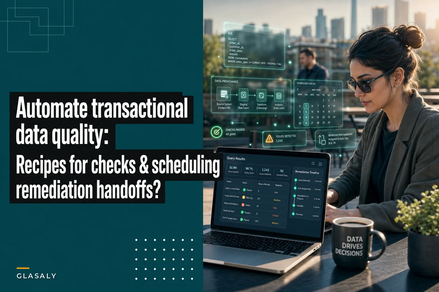 Automate transactional data quality: recipes for checks, scheduling and remediation handoffs