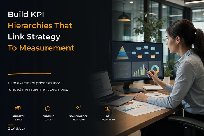 Build prioritized KPI hierarchies that link strategy to measurement