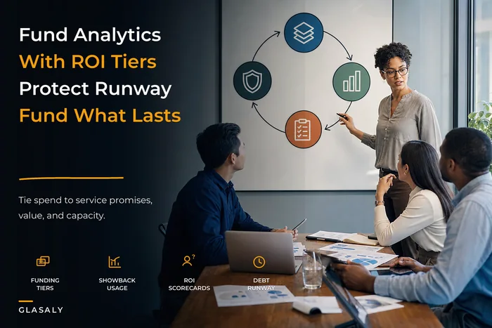Pragmatic analytics funding model with ROI scorecards for teams
