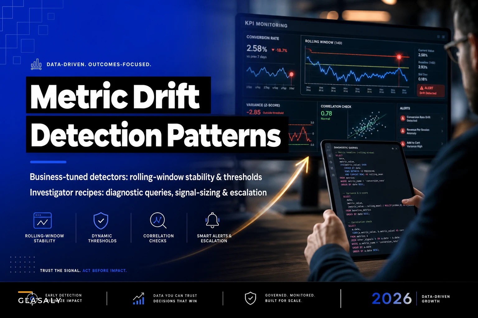 When KPIs quietly erode: metric-drift detection patterns and investigator recipes
