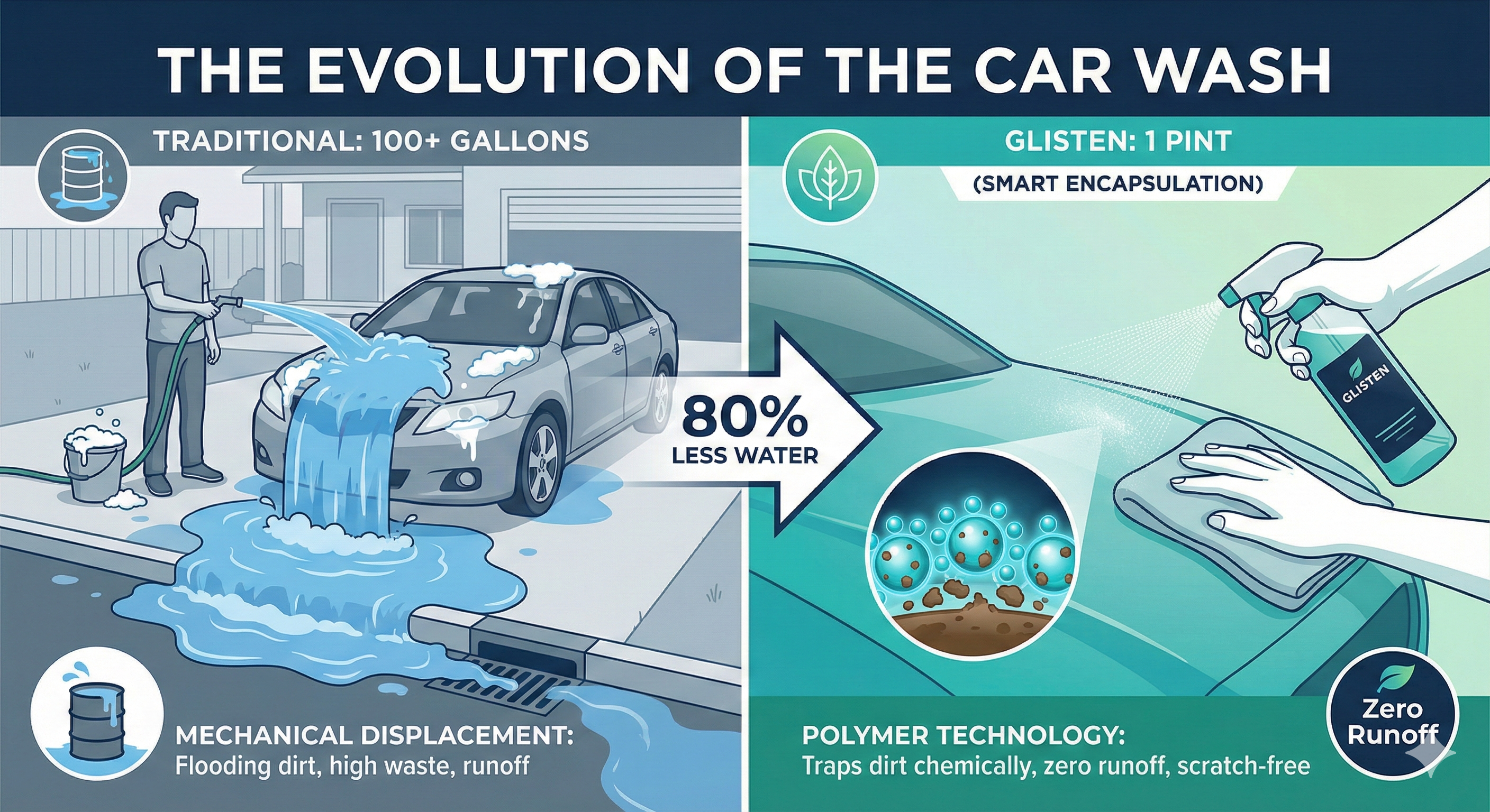 Why Glisten Mobile Car Washes Use 80% Less Water (The Science of "Smart" Washing)