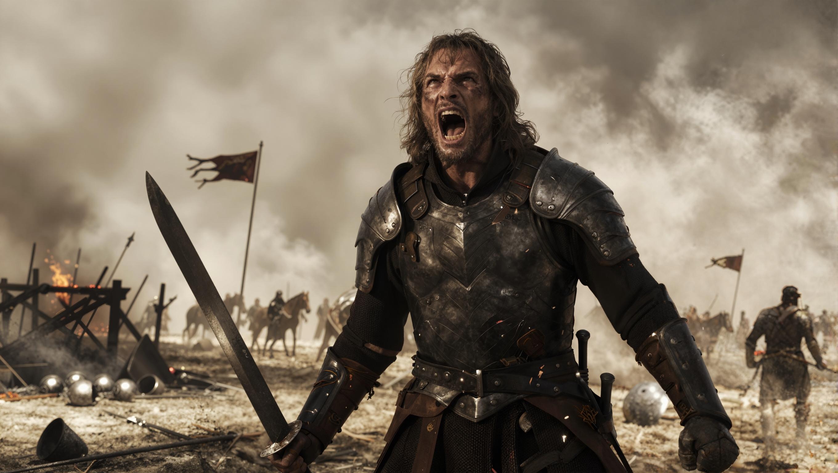 Cinematic epic battle scene — AI cinematic image generation