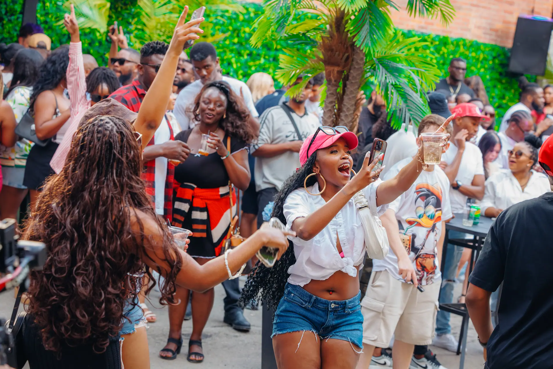 Dance floor moment with focused lighting