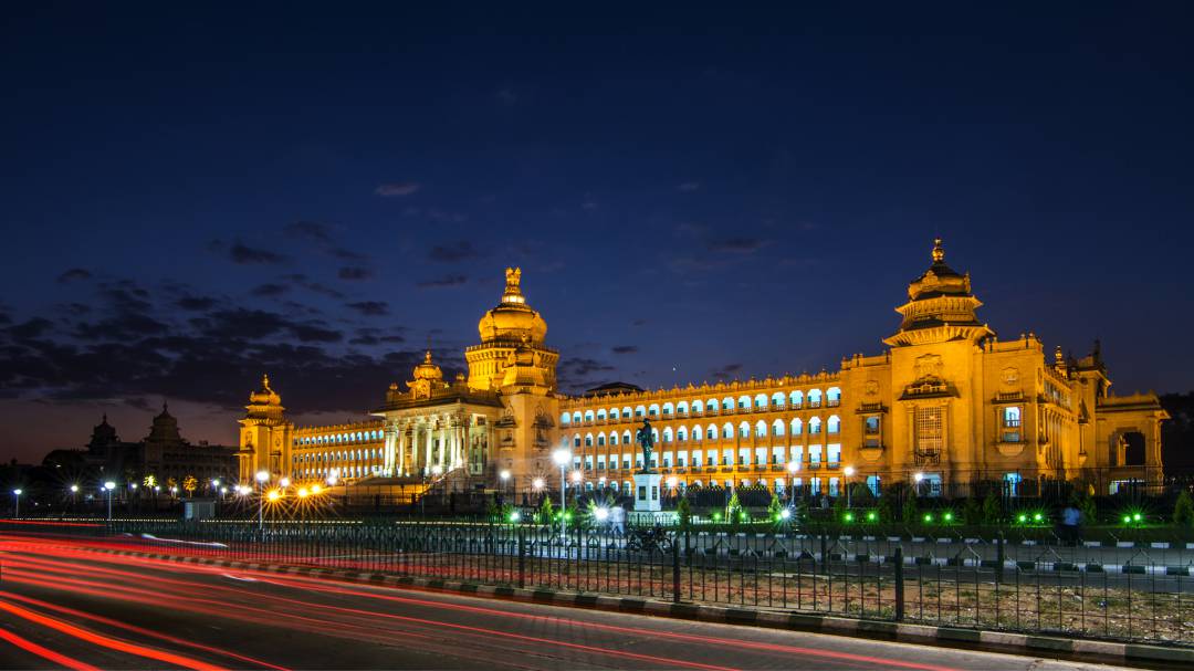 Vidhana Soudha in Bengaluru at night
