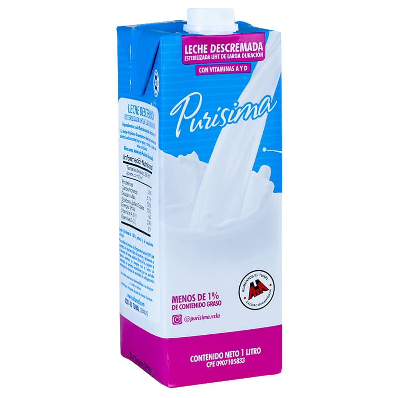 LECHE DESCREMADA PURISIMA 1 L