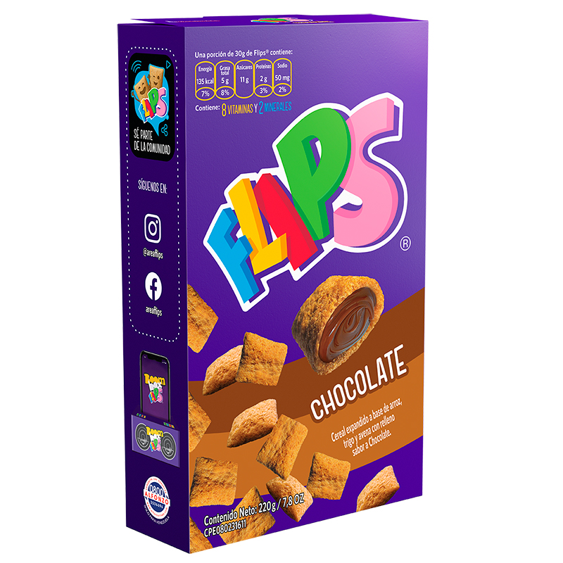 CEREAL DE CHOCOLATE FLIPS 220 GR
