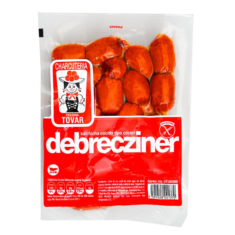 SALCHICHA COCTEL TOVAR PICANTE DEBRECZINER 350GR