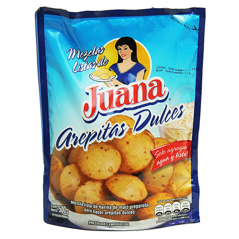 MEZCLA JUANA MAIZ AREPITAS DULCE 500GR