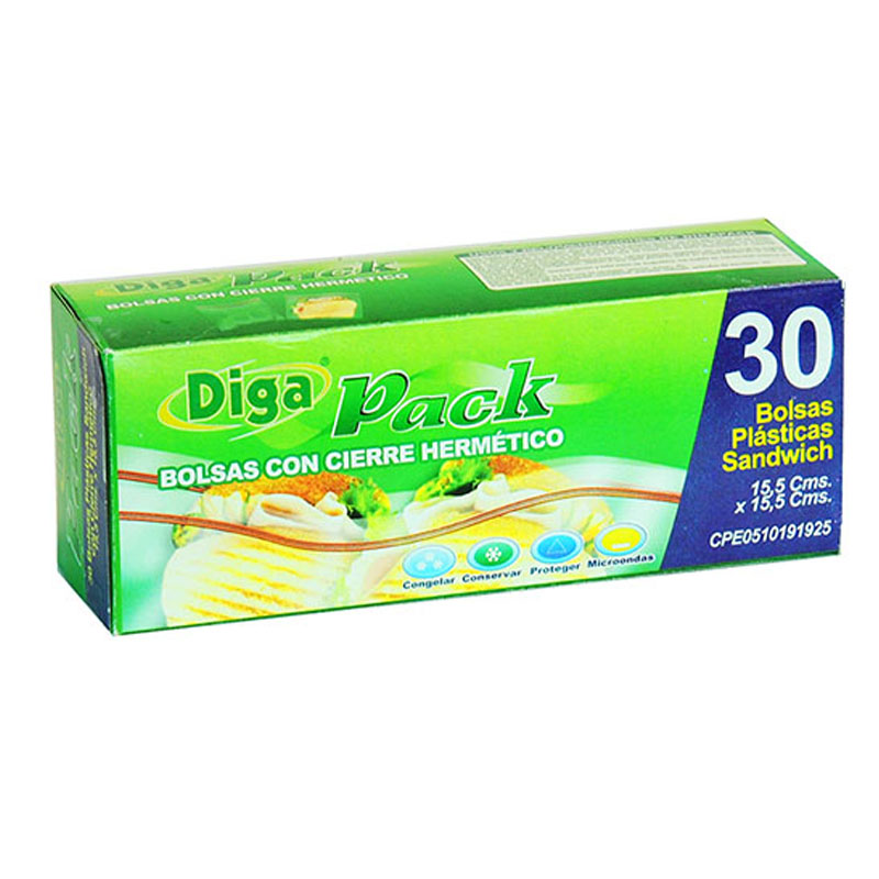 BOLSAS PLASTICAS DIGA PACK SANDWICH 30UND