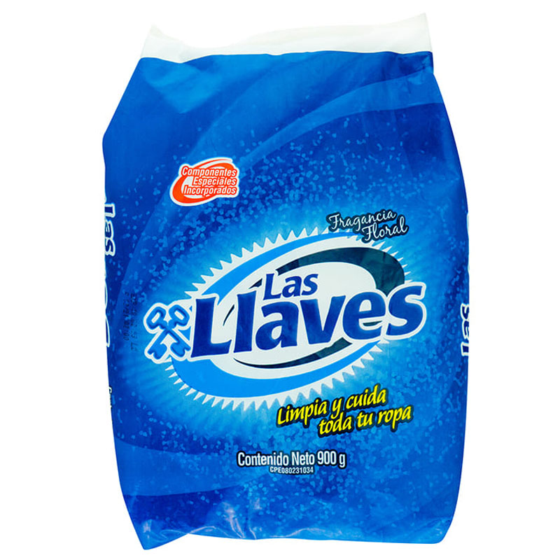 Detergente Las Llaves Floral En Polvo 900Gr