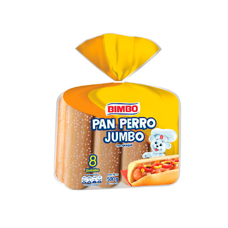 PAN BIMBO PERRO CALIENTE JUMBO 500 GR