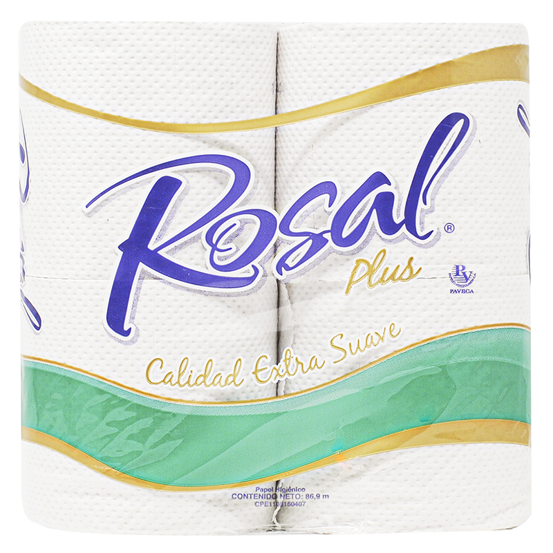 PAPEL HIGIÉNICO ROSAL PLUS 4 ROLLOS 215 HOJAS