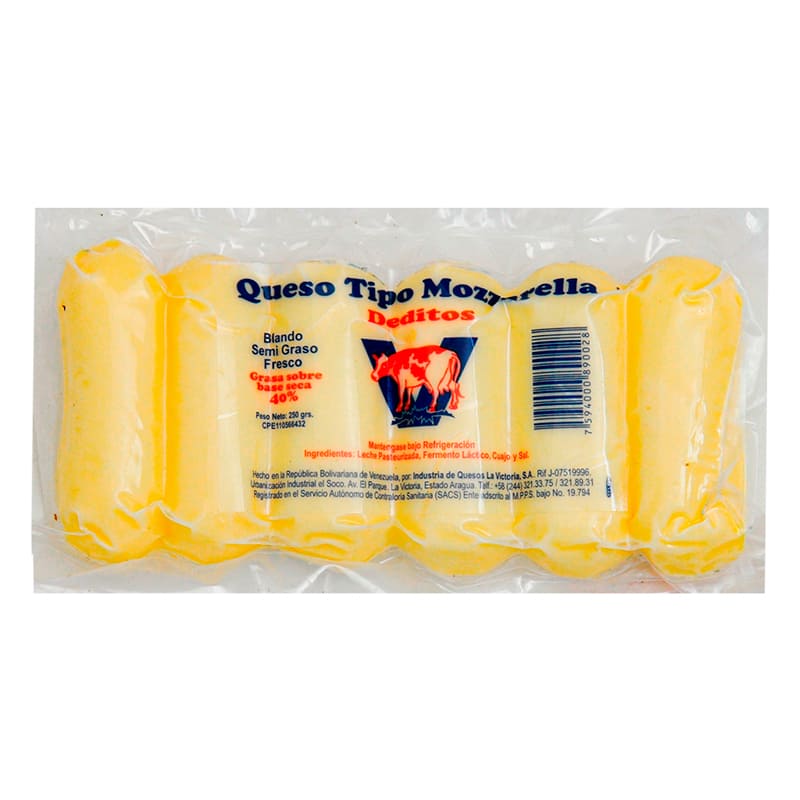 QUESO MOZARELLA VICTORIA DEDITO 250 GR