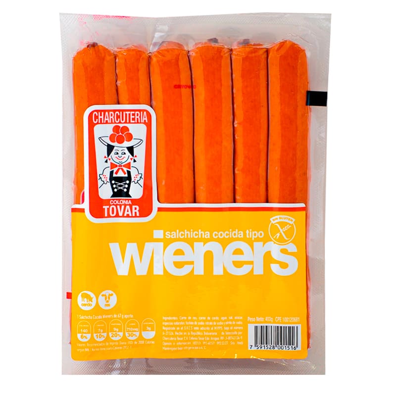 SALCHICHAS WIENERS TOVAR SUPERIOR 400GR