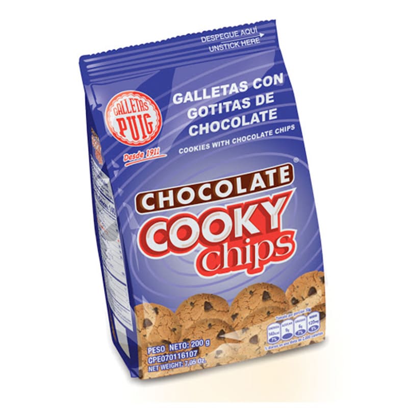 GALLETAS PUIG COOKY CHIPS BOLSA 200GR