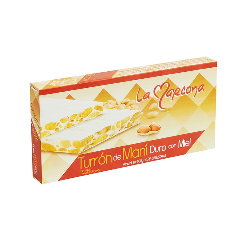 TURRON CON ALMENDRAS Y MIEL LA MARCONA 100 GR