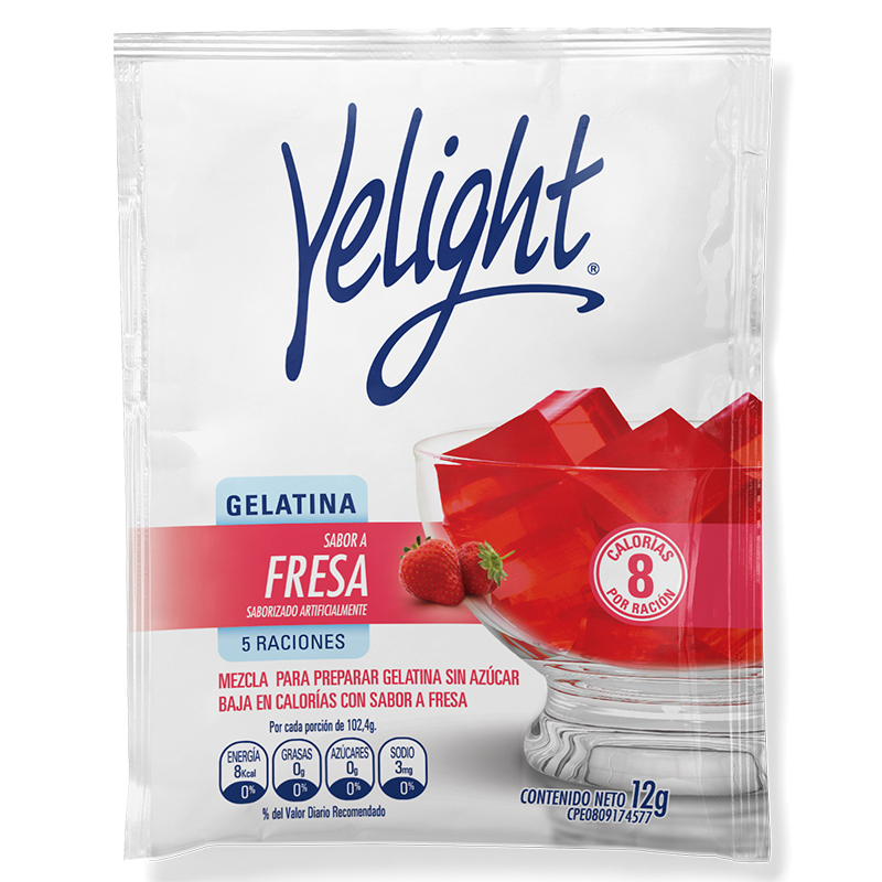 GELATINA de FRESA YELIGHT 12 GR