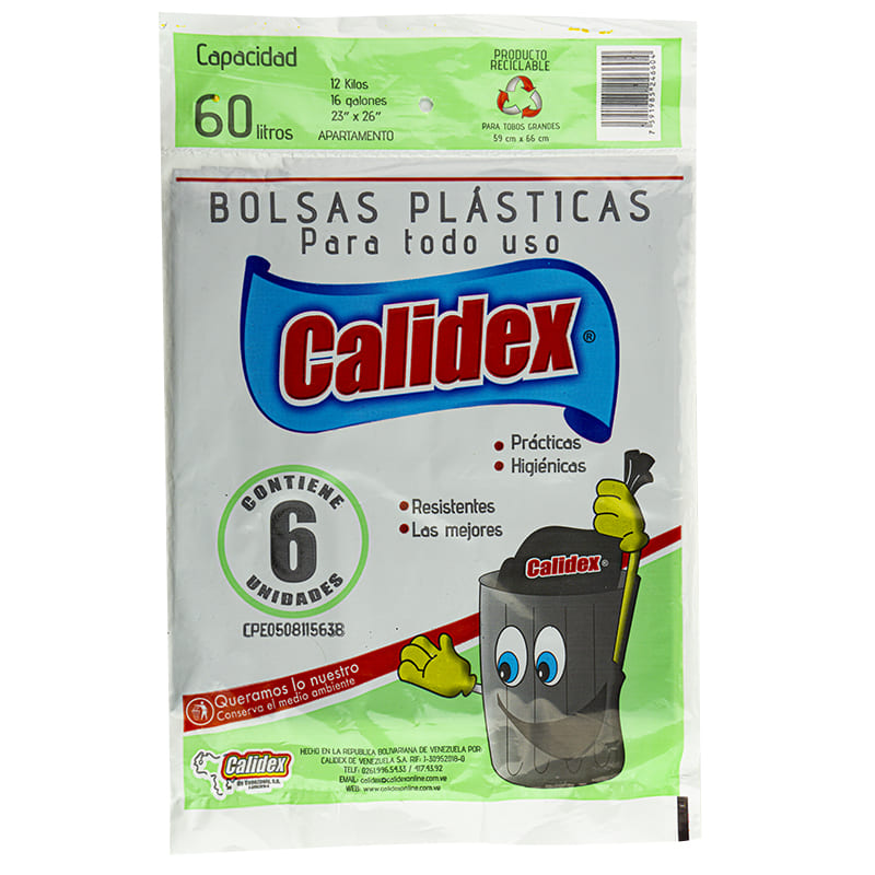 BOLSA MULTIUSO PREMIUN CALIDEX 6 UNIDADES