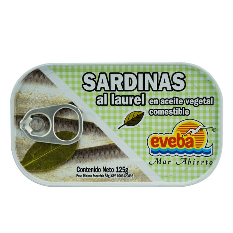 SARDINA AL LAUREL EVEBA ACEITE VEGETAL 125GR