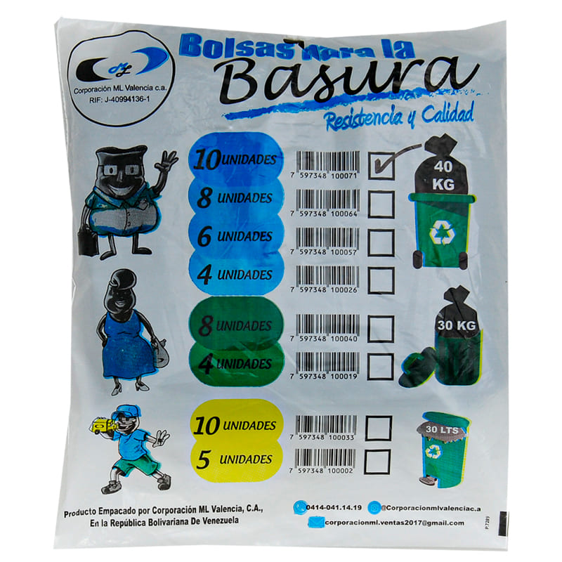 BOLSA PARA BASURA 40KG 10UND