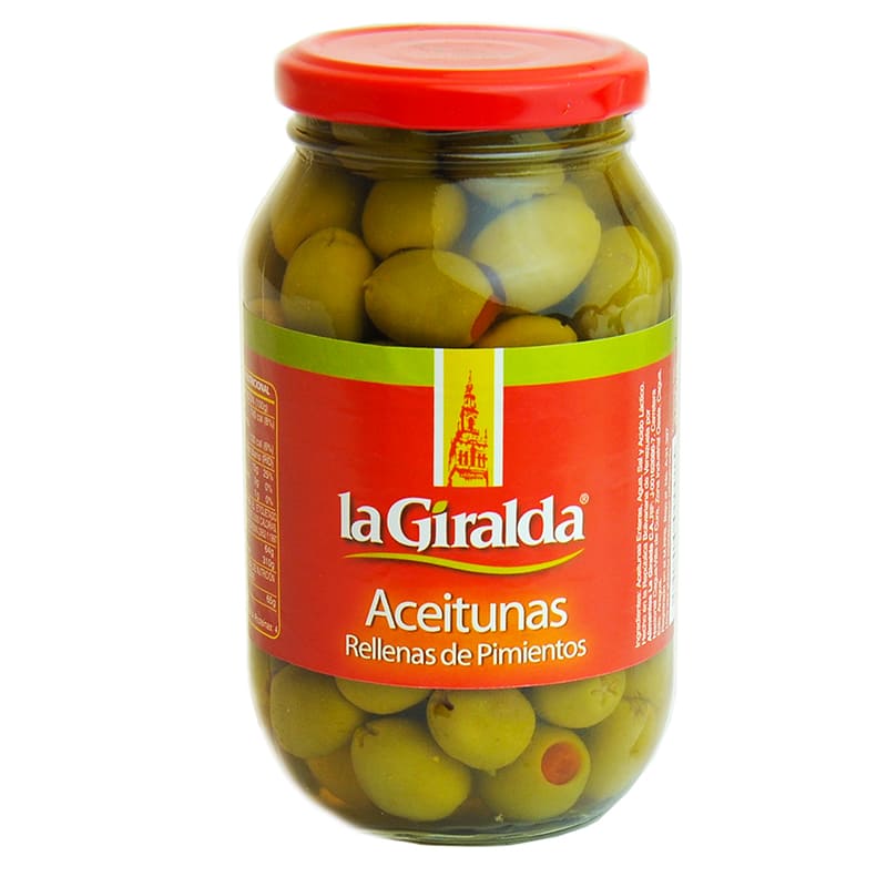 ACEITUNAS LA GIRALDA RELLENAS CON PIMENTON 490G 