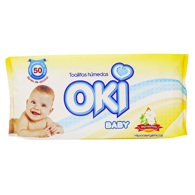 TOALLITAS HUMEDAS OKI MANZANILLA 50 UNIDADES