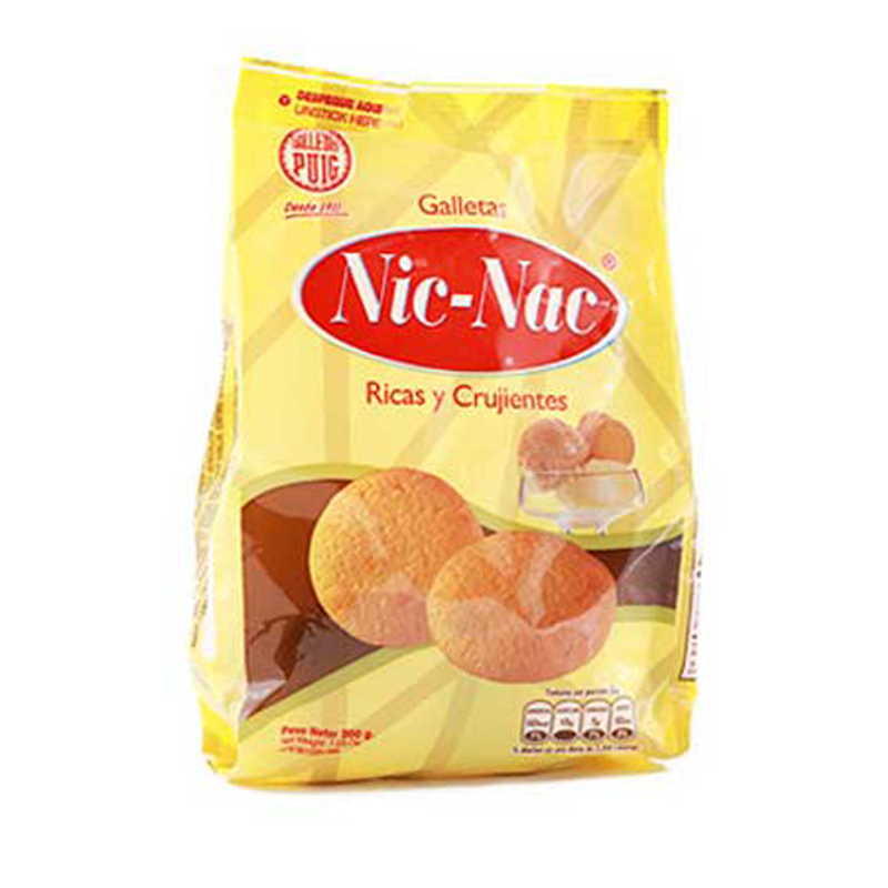 GALLETAS NIC NAC 200 GR BOLSA