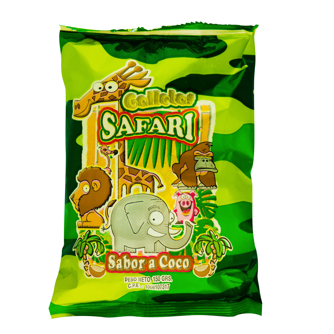 GALLETAS SABOR A COCO SAFARI 150 GR