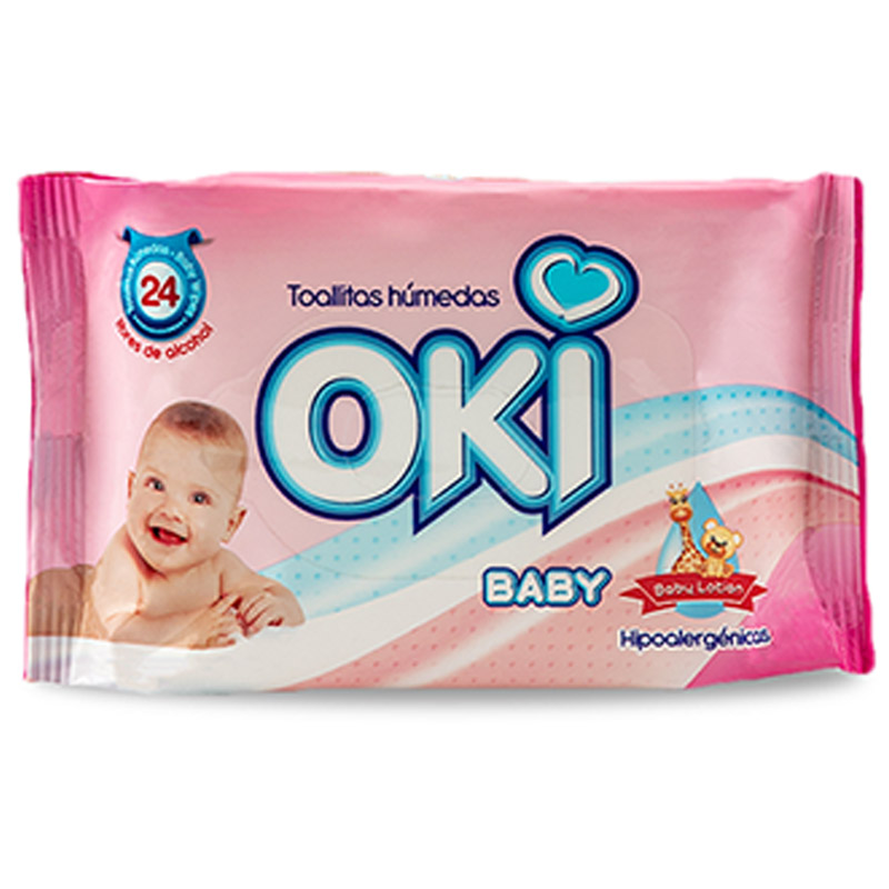 TOALLITAS HUMEDAS OKI BABY LOTION 24 UNIDADES