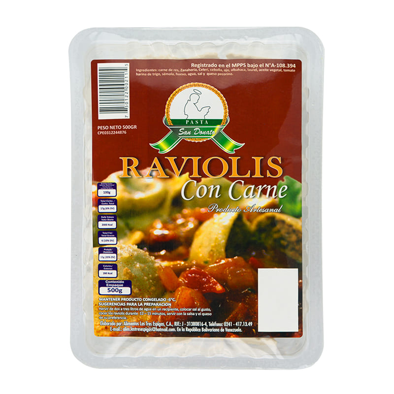 RAVIOLIS CON CARNE SAN DONATO 500GR