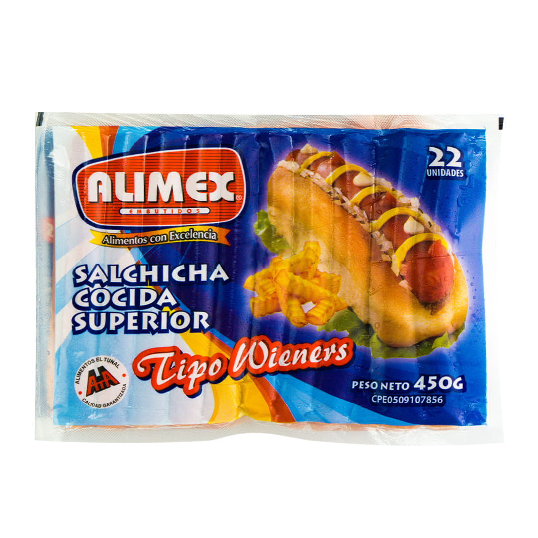 SALCHICHA ALIMEX WIENERS 450GR