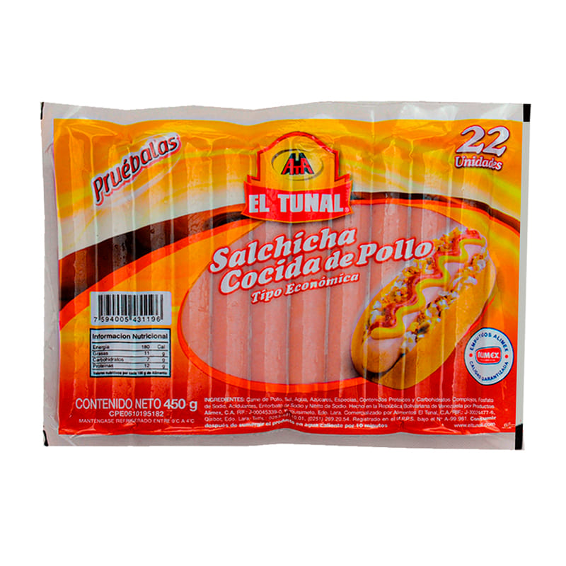 SALCHICHA COCIDA EL TUNAL DE POLLO 450GR