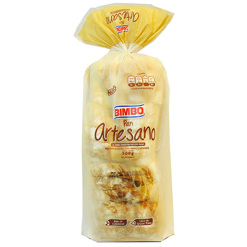 PAN DE SANDWICH  ARTESANO BIMBO 500 GR
