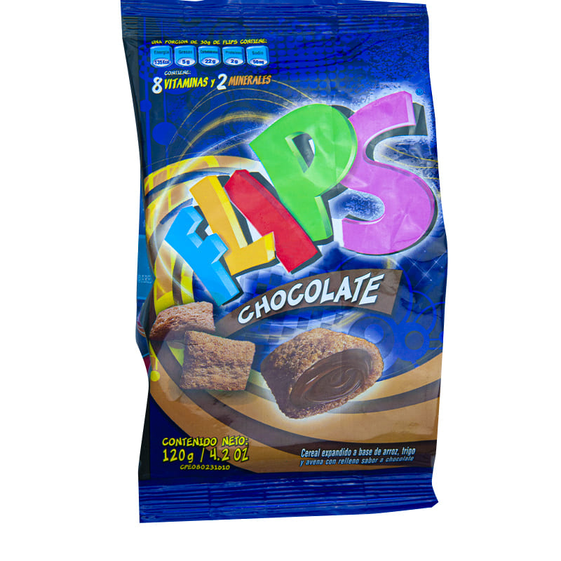 CEREAL DE CHOCOLATE FLIPS BOLSA 120 GR