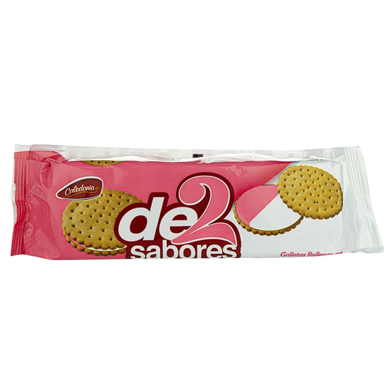 GALLETAS DE FRESA Y VAINILLA D2 SABORES CALEDONIA 216 GR