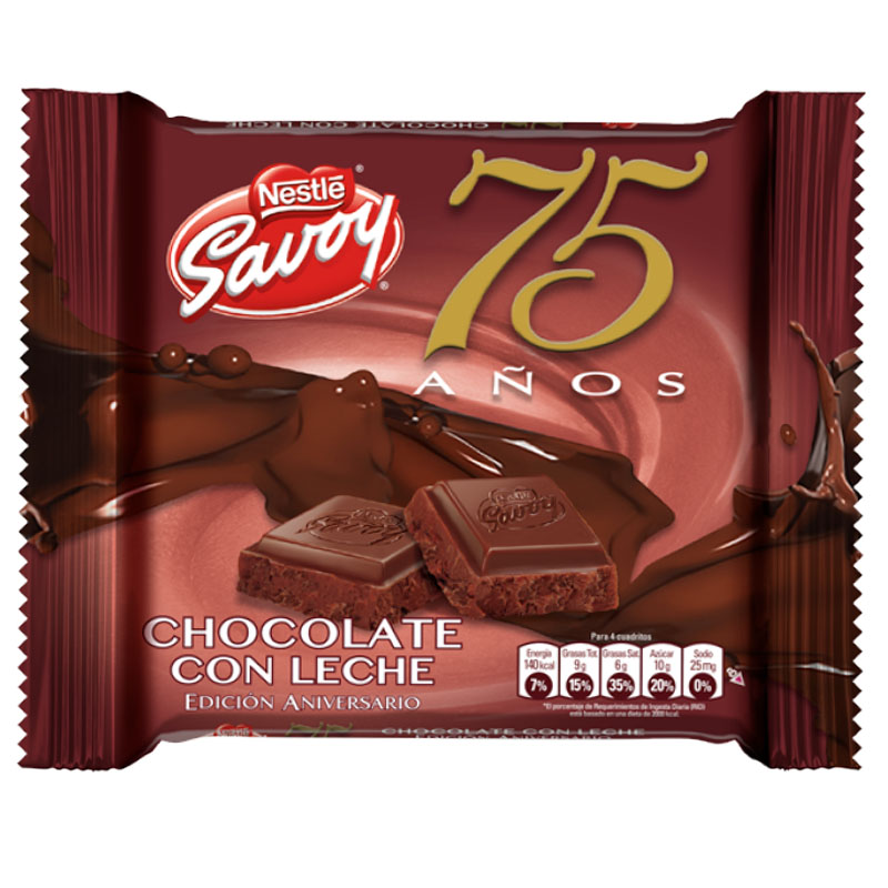 CHOCOLATE CON LECHE SAVOY ANIVERSARIO 100 GR