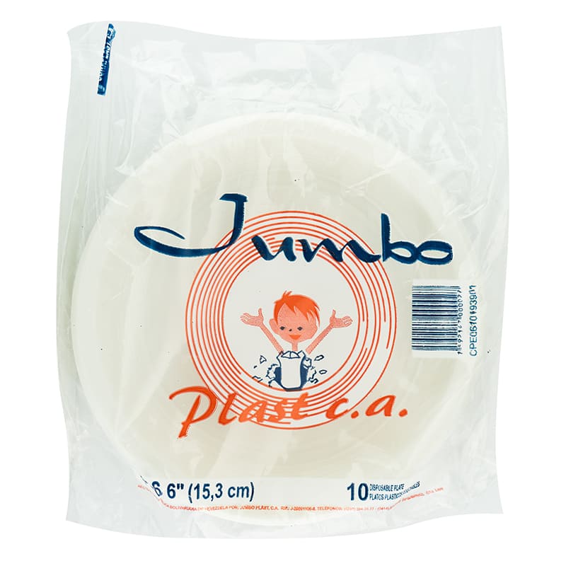 PLATO PLASTICO DESECHABLE NRO 6 JUMBO