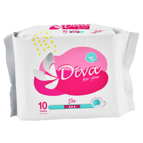 TOALLAS SANITARIAS DIVAS ULTRA DELGADA DIA 10 UNIDADES