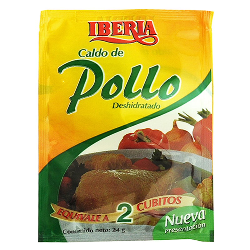 CALDO DE POLLO IBERIA DESHIDRATADO 24GR