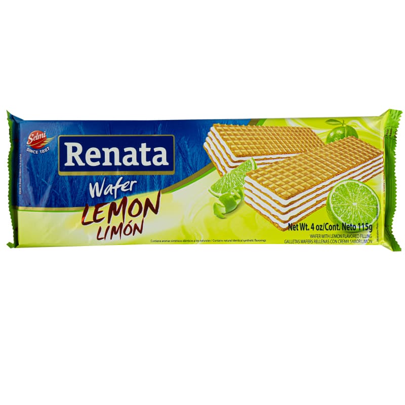 WAFER CON RELLENO DE LIMON RENATA 115 GR